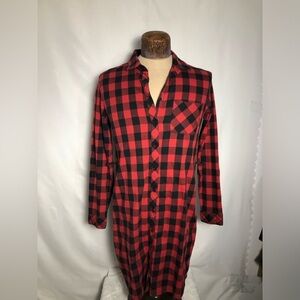 Women’s Red/Black Flannel Dress. Size Medium. BC Clothing.